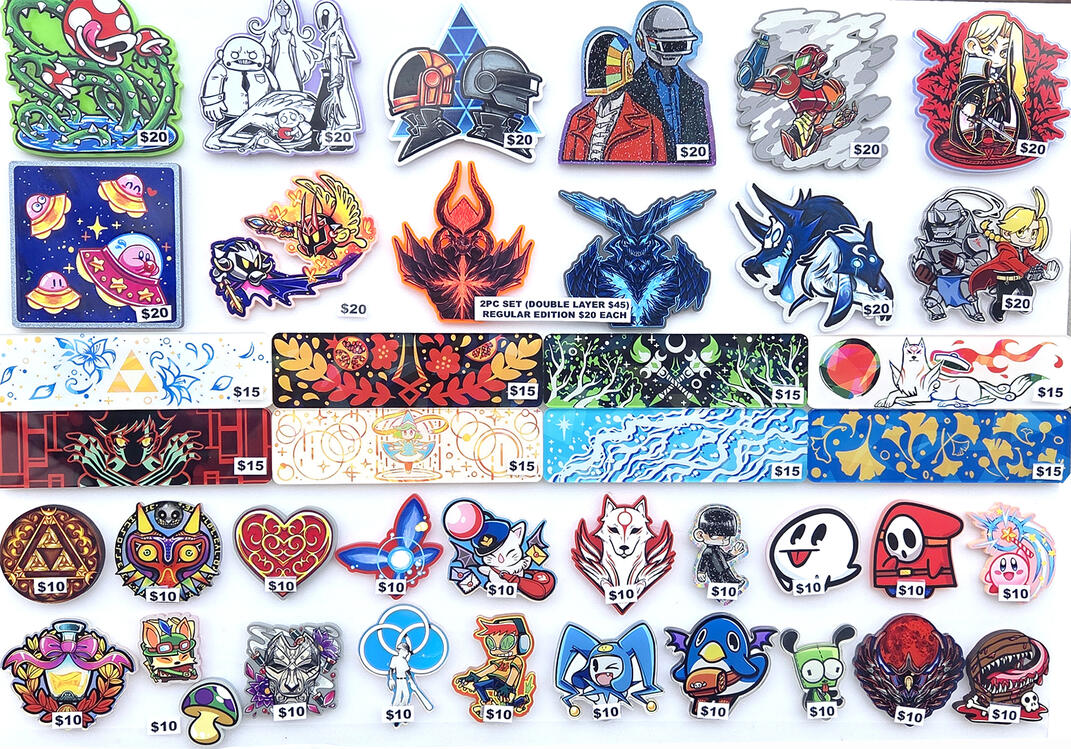 Acrylic Pins (Various)