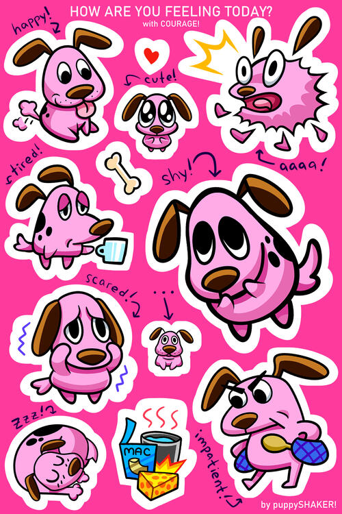 Sticker Sheet (Courage the Cowardly Dog)