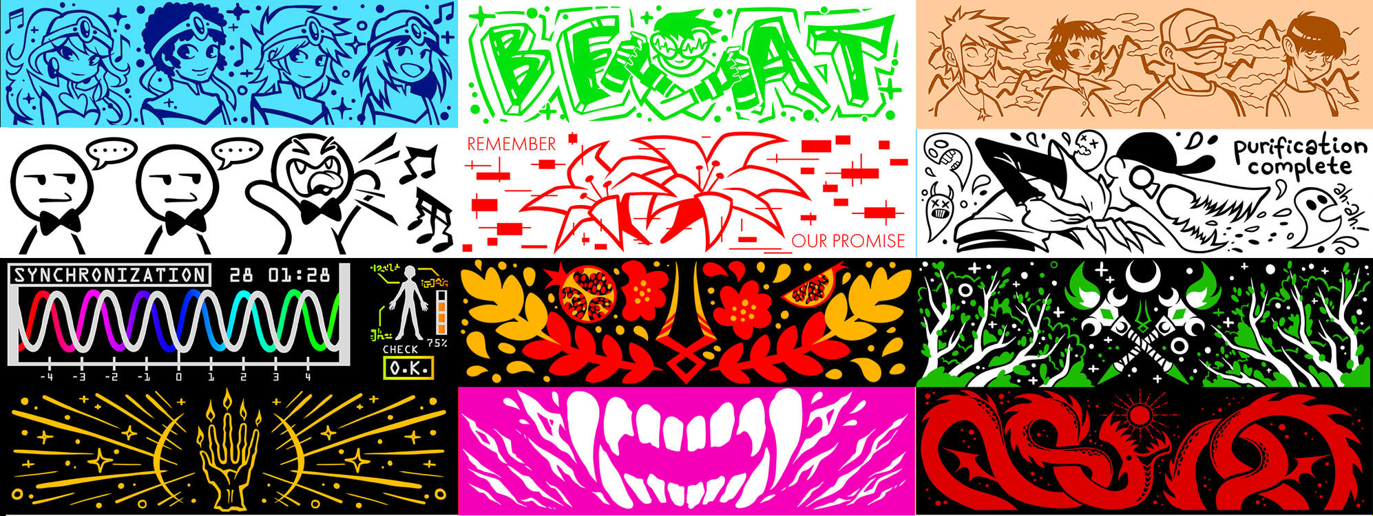 Sample badge ribbon designs