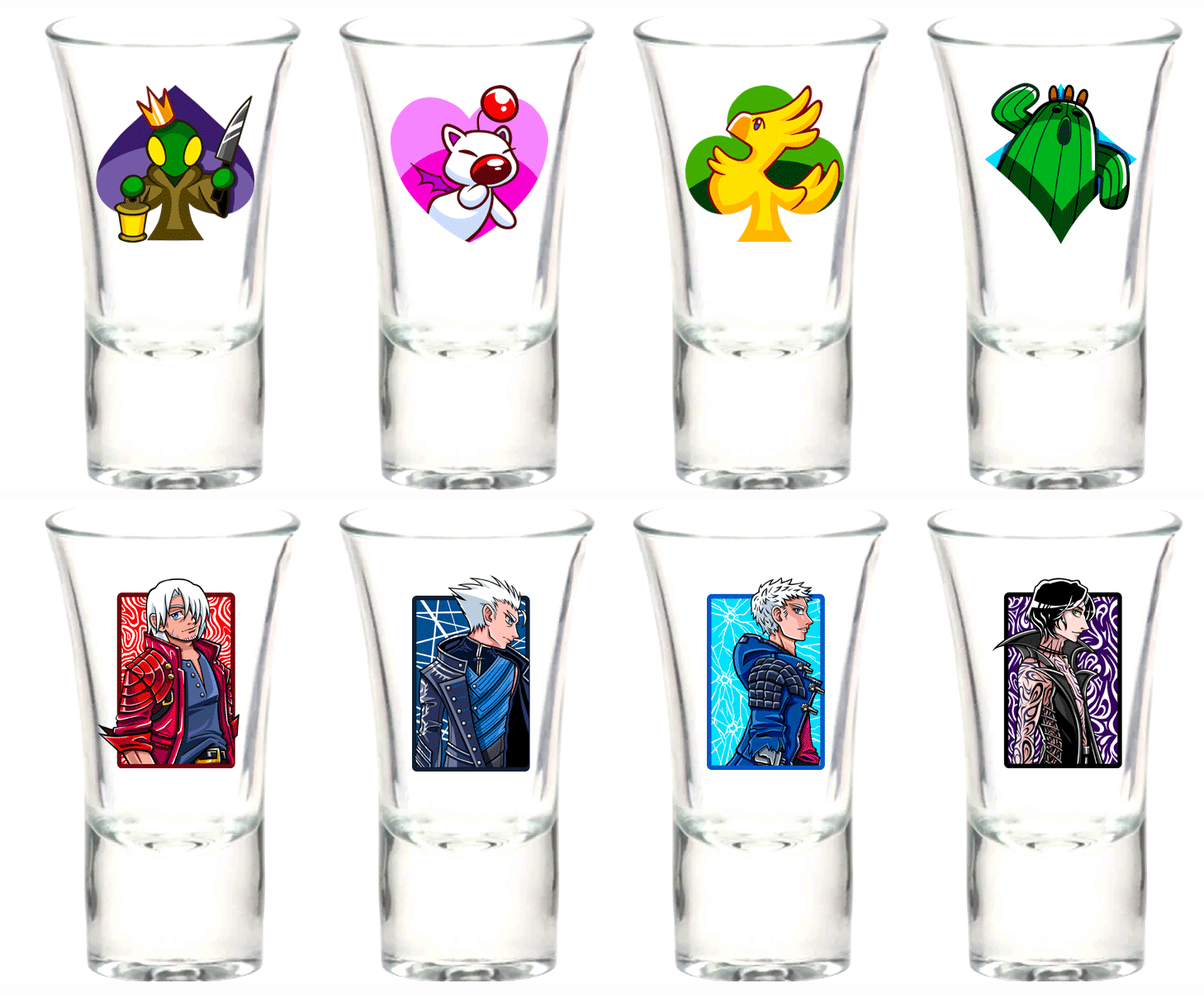 Shot Glasses (Final Fantasy, Devil May Cry)